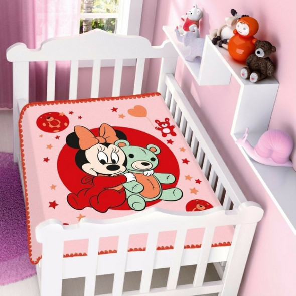 Cobertor Bebê Jolitex Disney Minnie Ursinhos 90 cm x 1,10 m