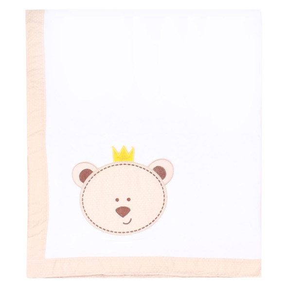 Cobertor Bebê Papi Toys Ursinho com Coroa 90 cm x 1,10 m