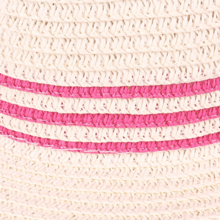 Chapéu de Praia Palha com Listras Pink