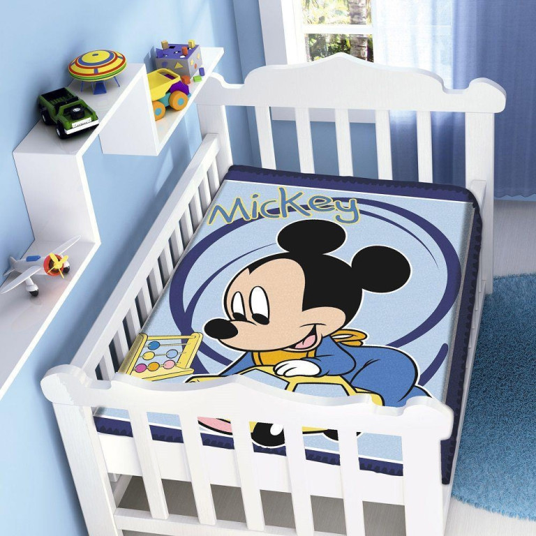 Cobertor Bebê Jolitex Disney Mickey Carrinho 90 cm x 1,10 m 2