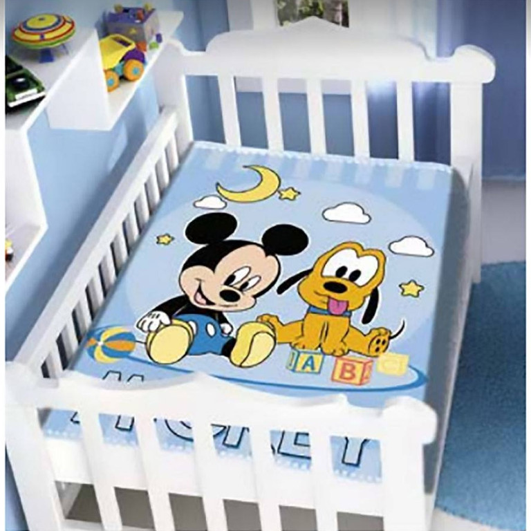 Cobertor Bebê Jolitex Disney Mickey e Pluto Feliz 90 cm x 1,10 m 2