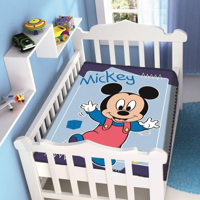 Cobertor Bebê Jolitex Disney Mickey Passinhos 90 cm x 1,10 m 2