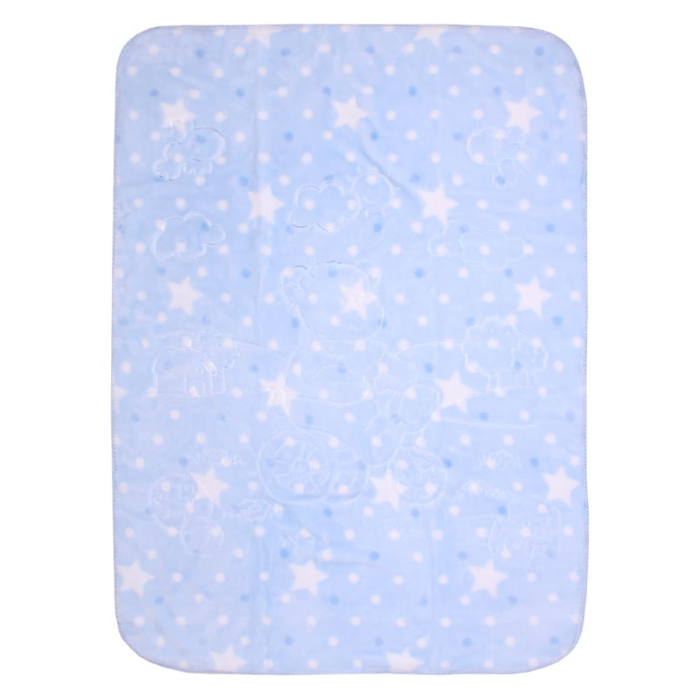 Cobertor Bebê Jolitex Dupla Face Super Soft Azul 80 cm x 1,10 m