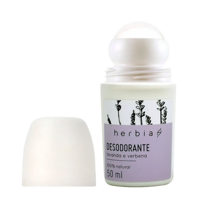 Desodorante Roll-on Vegano Natural Herbia Lavanda e Verbena Branca 50ml