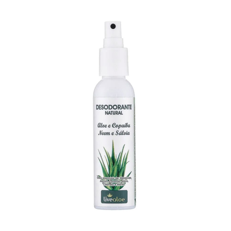 Desodorante Vegano Natural Livealoe de Aloe e Copaíba 120ml
