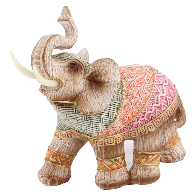 Estatueta Elefante Colorido em Resina 15 cm 1
