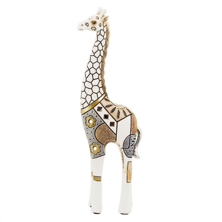 Estatueta Girafa Branca em Resina 28 cm 1