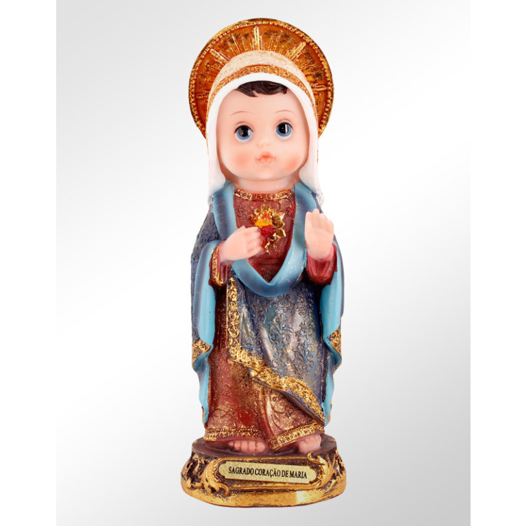 Imagem Sagrado Coração de Maria Infantil em Resina 20,5 cm - Código 49050