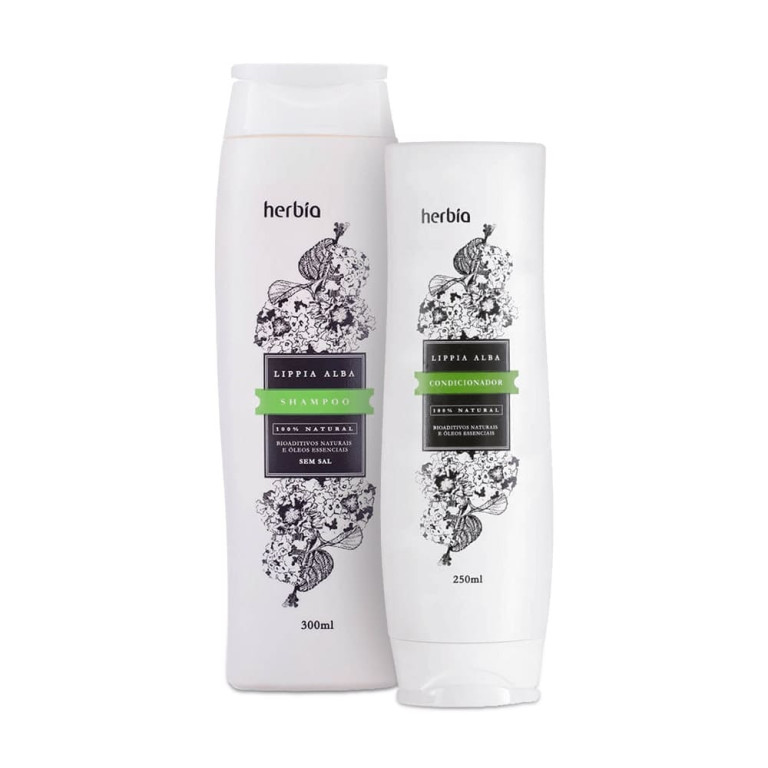 Kit Shampoo + Condicionador Natural Herbia Lippia Alba para Cabelos Oleosos