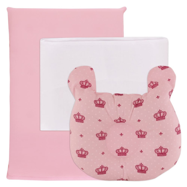 Kit Travesseiro 3 Peças Narababy Princesa Rosa
