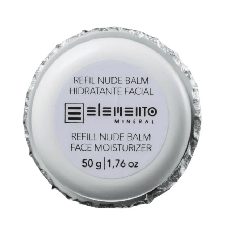 Refil Hidratante Facial Vegano Elemento Mineral Nude Balm Efeito Matte 50g