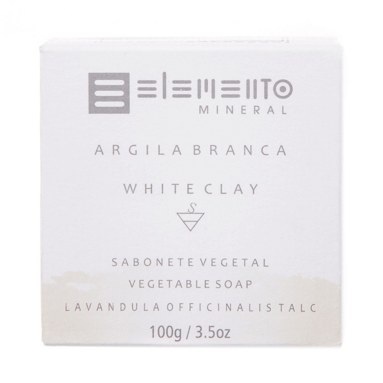 Sabonete Argila Vegano Natural Elemento Mineral Branca 100g