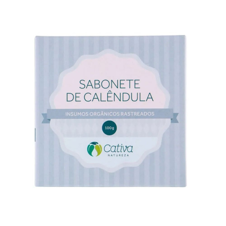Sabonete Barra Vegano Natural Cativa Natureza de Calêndula 100g