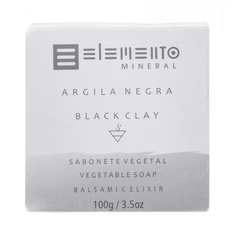 Sabonete de Argila Vegano Elemento Mineral Negra Natural 100g