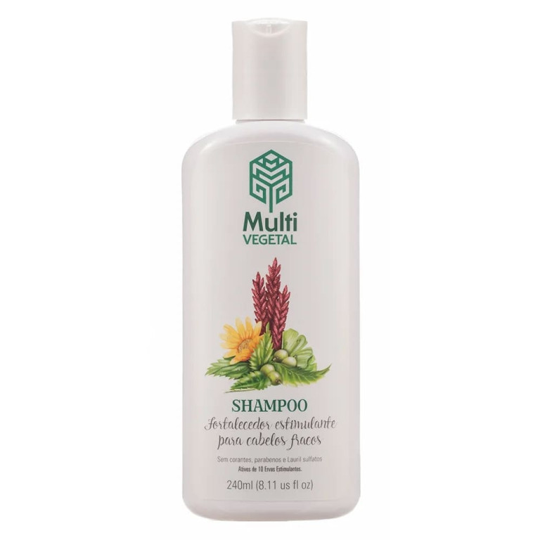 Shampoo Natural Multi Vegetal Ervas Estimulantes para Fortalecimento Capilar 240ml