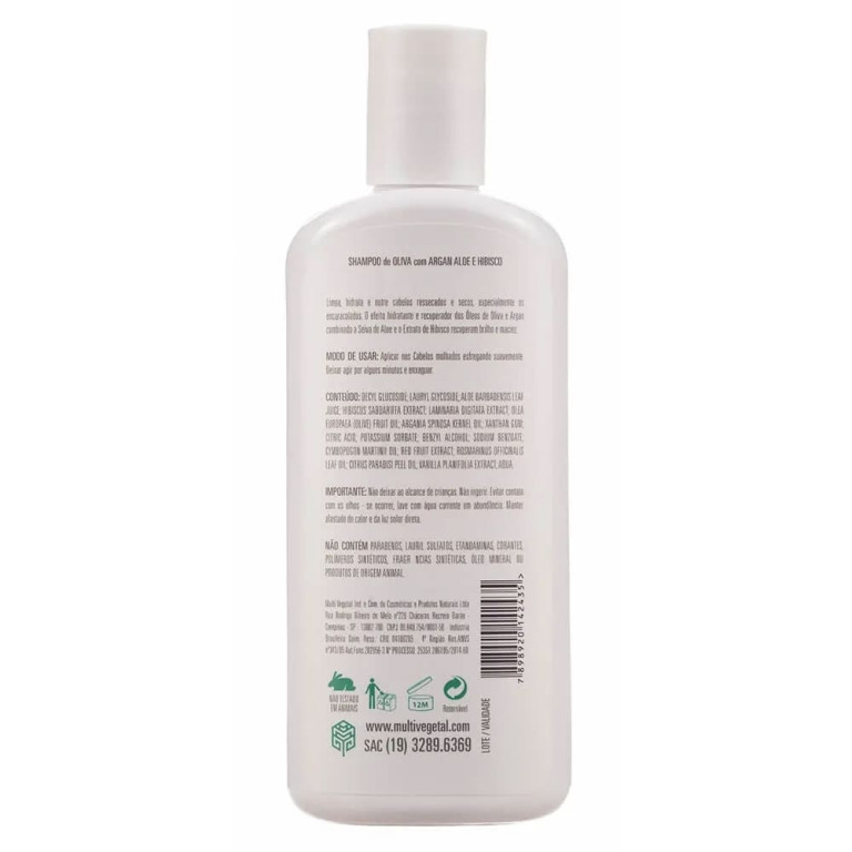 Shampoo Natural Multi Vegetal Oliva com Argan 240ml