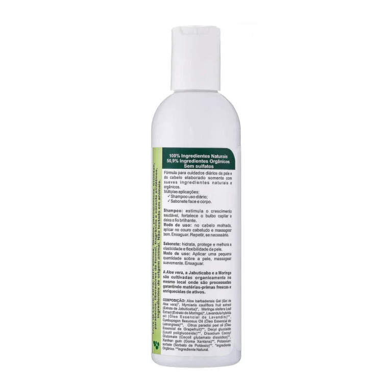 Shampoo/Sabonete Multifuncional Vegano Natural Livealoe Aloe Jabuticaba 240ml