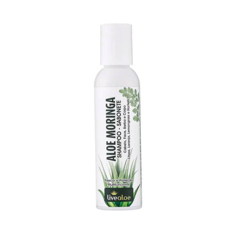 ShampooSabonete Multifuncional Vegano Orgânico Livealoe Aloe Moringa 120ml